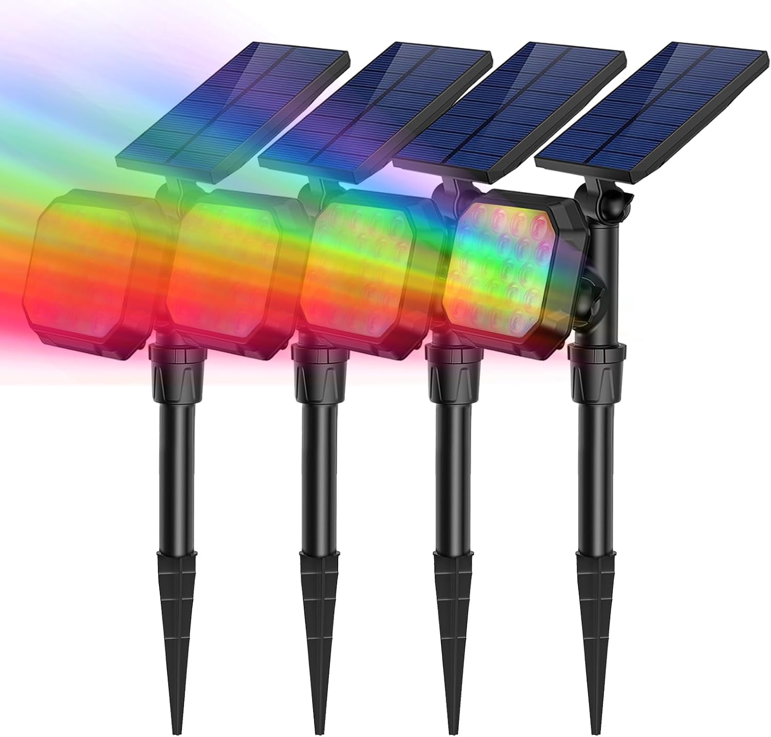 ROSHWEY Solar Spot Lights Outdoor for Garden and Yard Decor