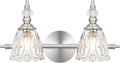 Vintage Vanity Light Fixtures for Bathroom - Brushed Nickel 2-Light