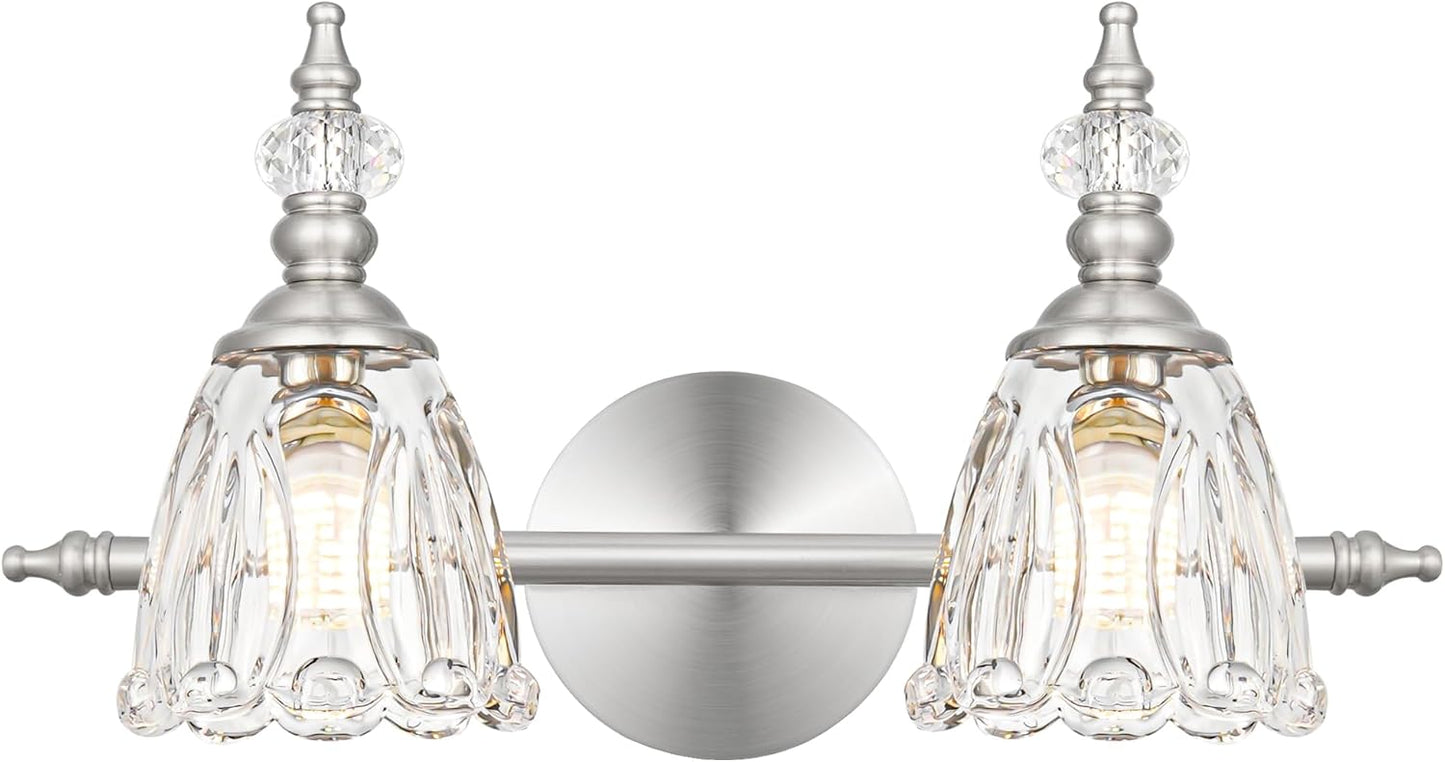 Vintage Vanity Light Fixtures for Bathroom with Clear Glass Shades