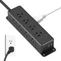 30W USB C Power Strip Surge Protector - Slim Flat Plug 12 Outlets