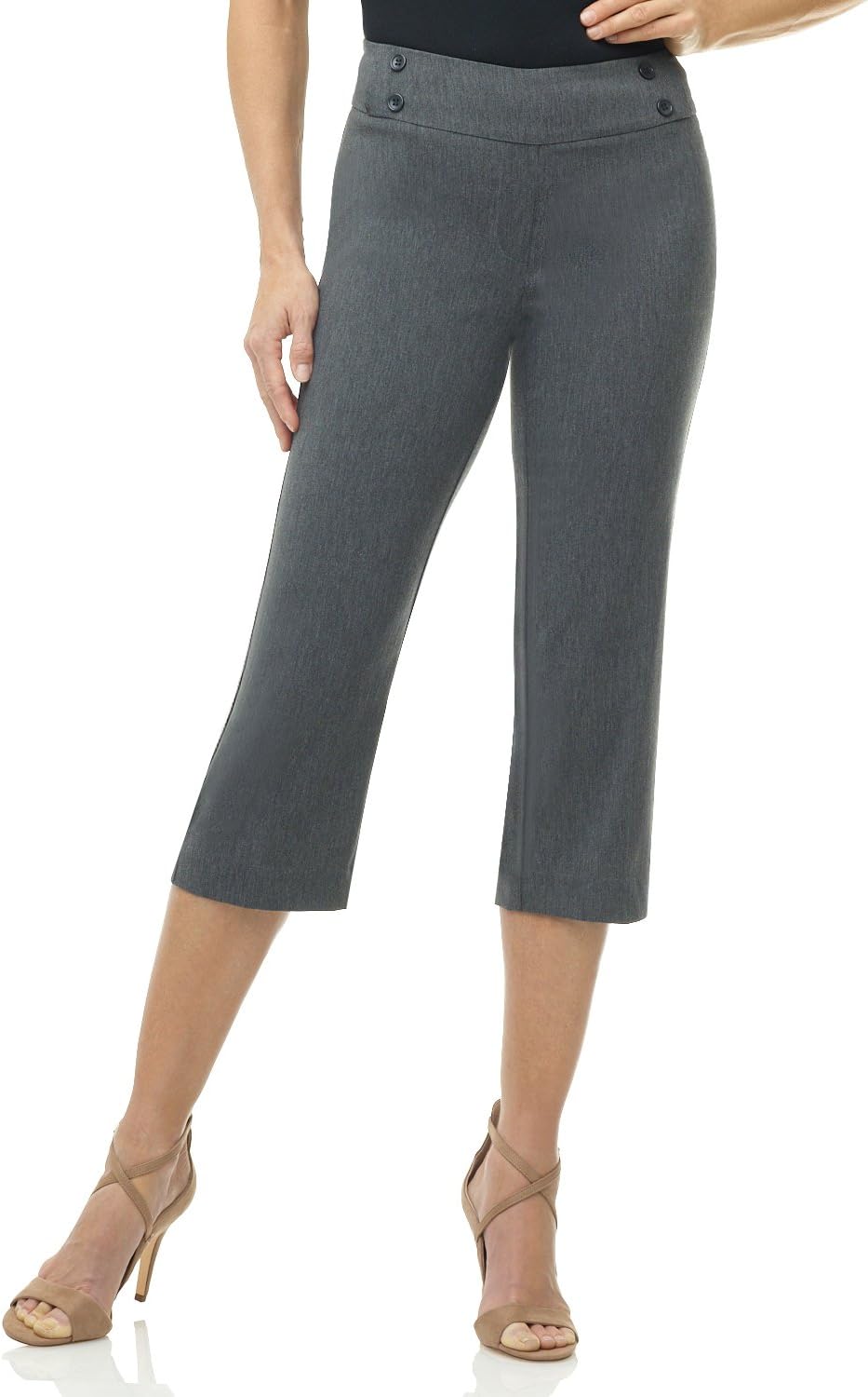 Rekucci Womens Comfort Stretch Pull-On Capri Pants for Casual Wear