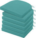 Outdoor Chair Cushions Set of 6, Water Resistant Teal Cushions