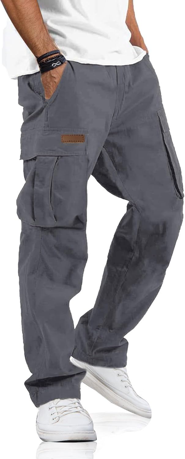 PLEPAN Men's Drawstring Cargo Pants: Ultimate Comfort!