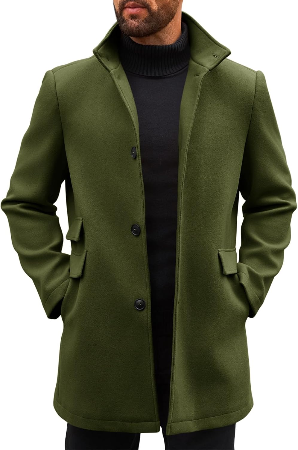 Runcati Mens Pea Coats for Stylish Winter Warmth and Comfort