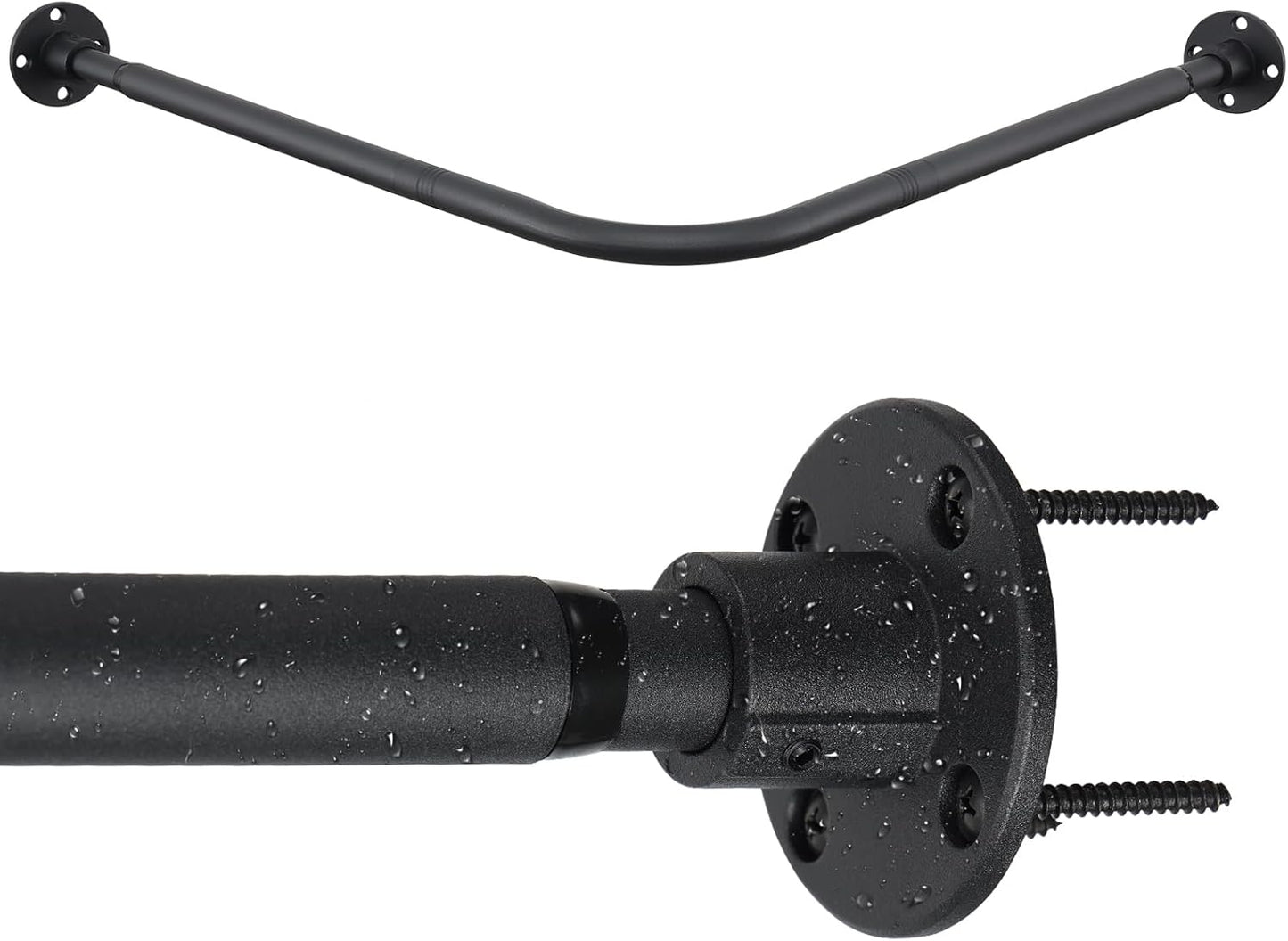 Gingull Industrial L-Shaped Shower Rod: Adjustable, Wall Mounted for Versatile Use