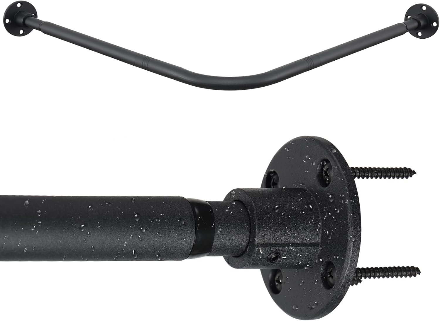 Gingull Industrial L-Shaped Shower Rod: Adjustable, Wall Mounted for Versatile Use