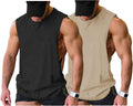 Men Workout Tank Top Muscle Cut Off Shirt - Gym Training Fit