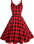 GOOBGS Women's 1950s Retro Spaghetti Strap Cocktail Swing Dress 0)