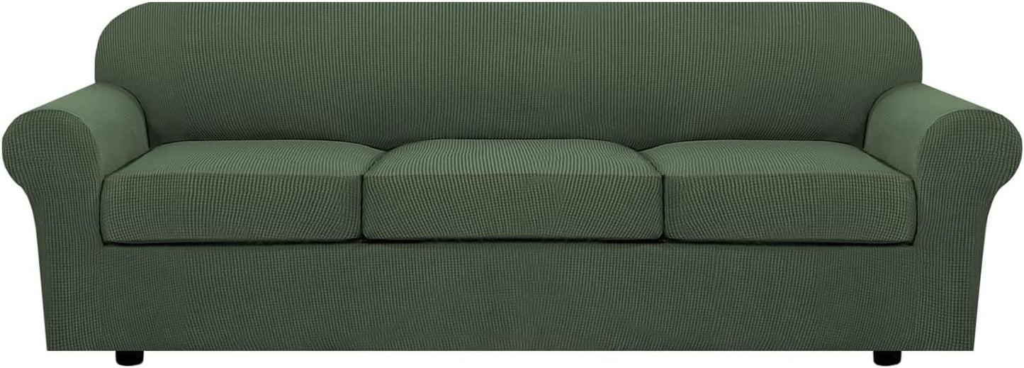 H.VERSAILTEX 4 Piece Stretch Sofa Covers for Custom Fit Comfort