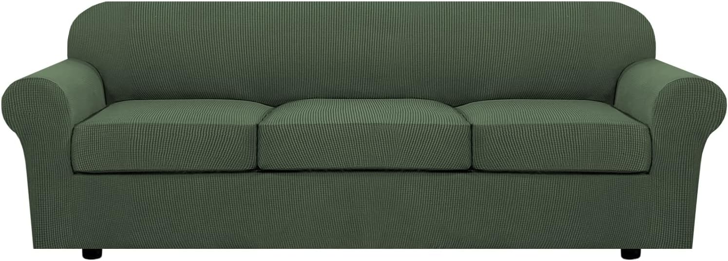 H.VERSAILTEX 4 Piece Stretch Sofa Covers for Custom Fit Comfort