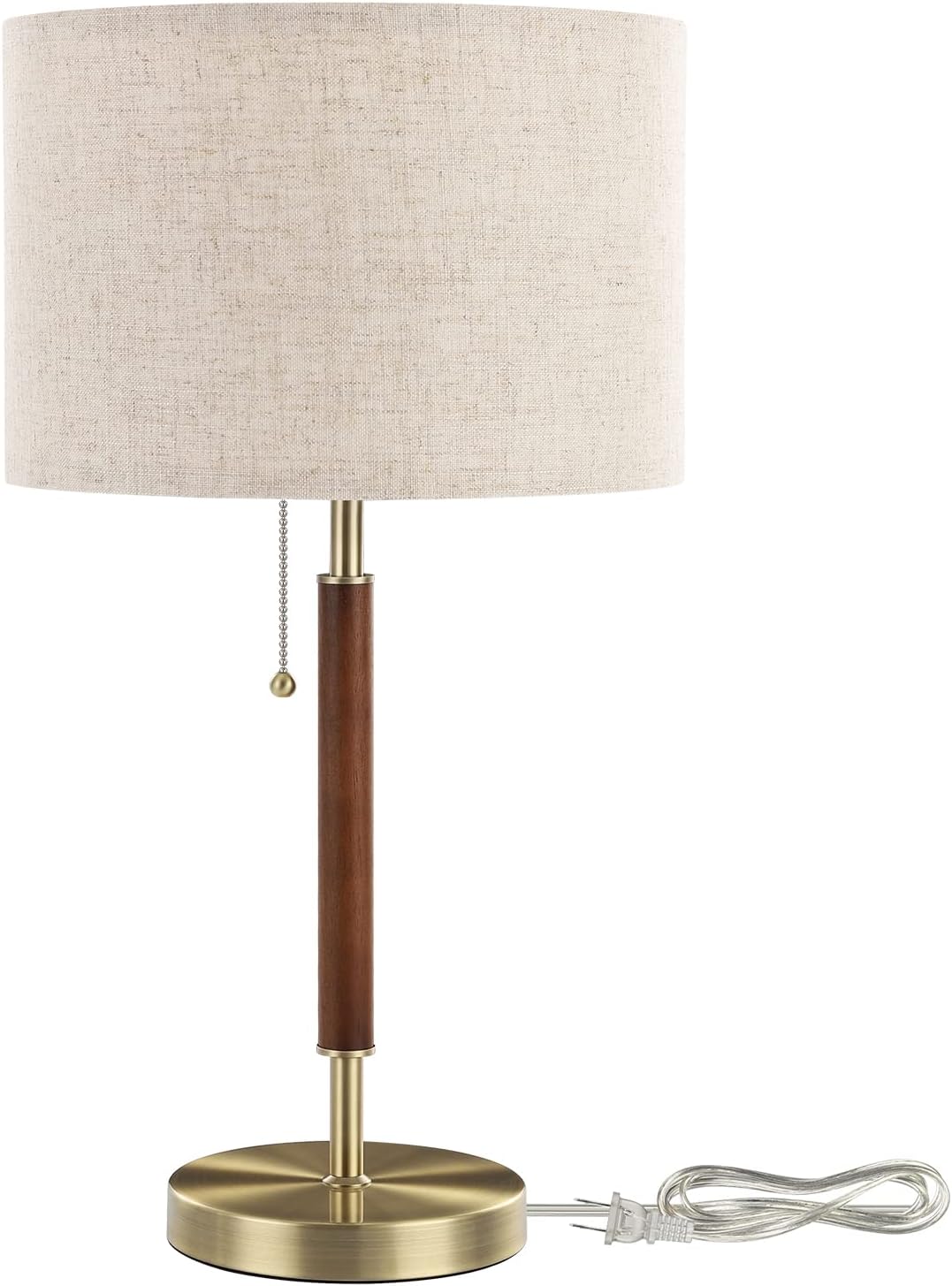 EDISHINE Mid Century Table Lamp with Pull Chain Switch Design