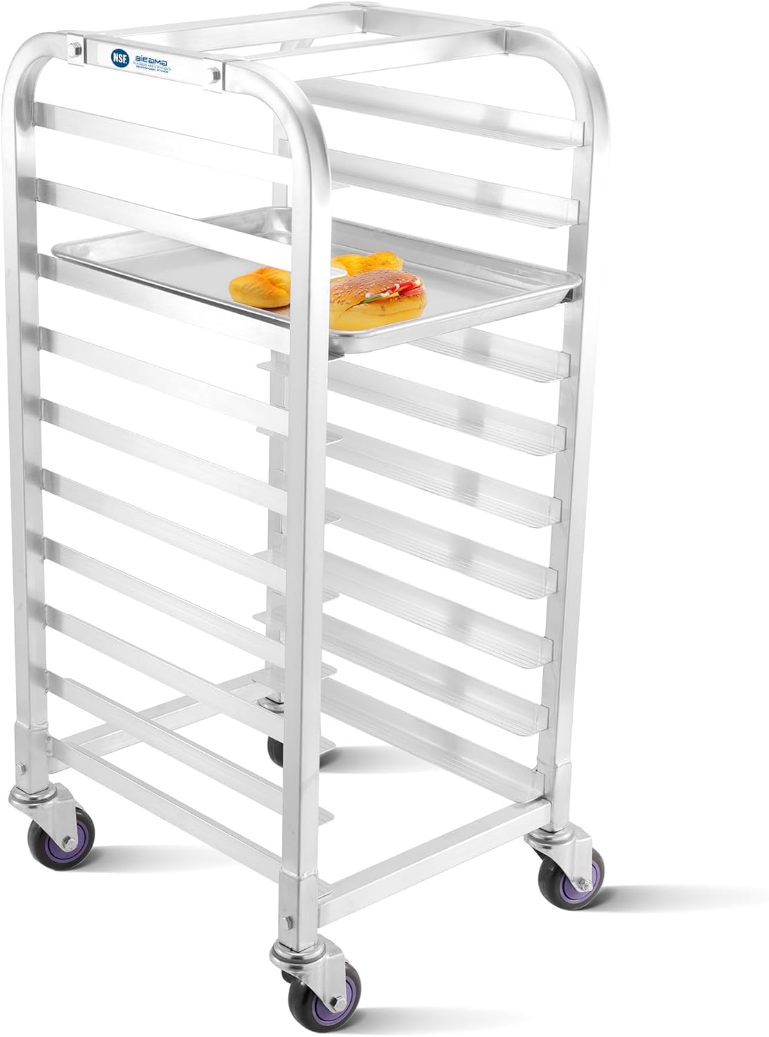 10-Tier Half Sheet Pan Rack for Commercial Kitchen Use