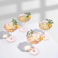 Khen Flower Modern Wavy Glass Coupes for Elegant Cocktails