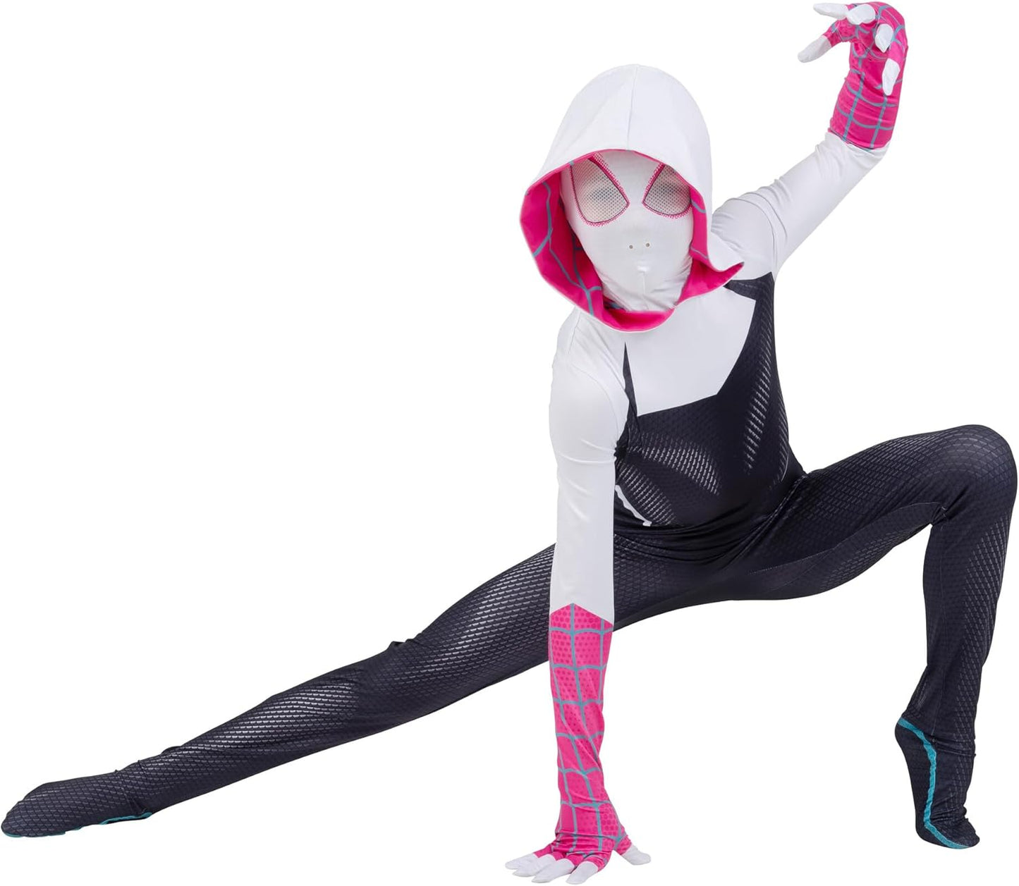 Spider-Gwen Official Youth Zentai Costume for Halloween Fun