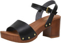 CUSHIONAIRE Women's Sloan Faux Wood Sandal - Comfortable 2.5in