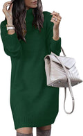 Women Turtleneck Sweater Dress Oversized Knit Pullover - Cozy Fit