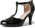 Womens Pepper Mary Janes Vintage Cutout Low Kitten Heels - Retro