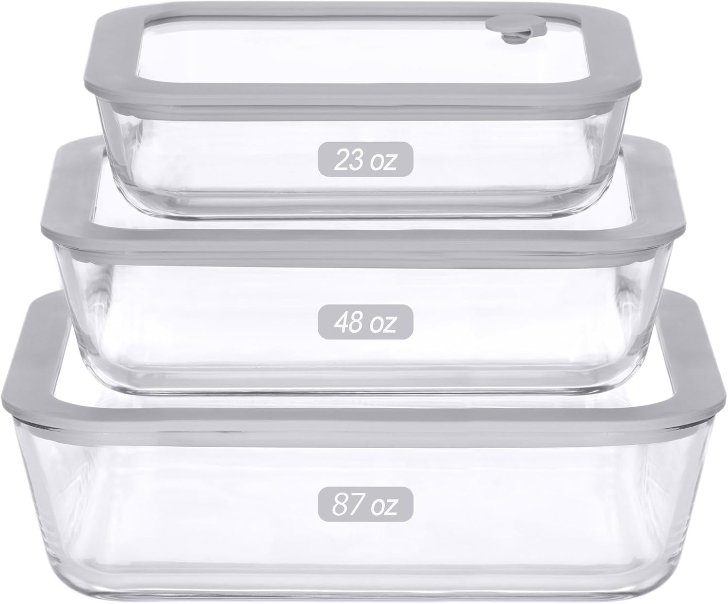 Glass Food Containers with Leak Proof Lids for Meal Prep