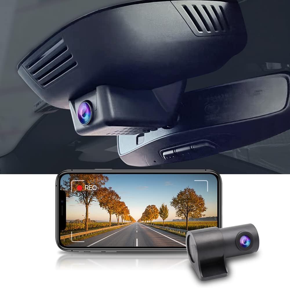 Fitcamx Front 2K+Rear 1080P Dash Cam for Polestar 2 Vehicles
