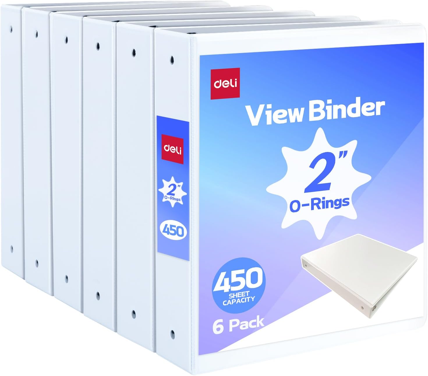 Deli 2-inch 3 Ring Binder Set with 450 Sheets Capacity