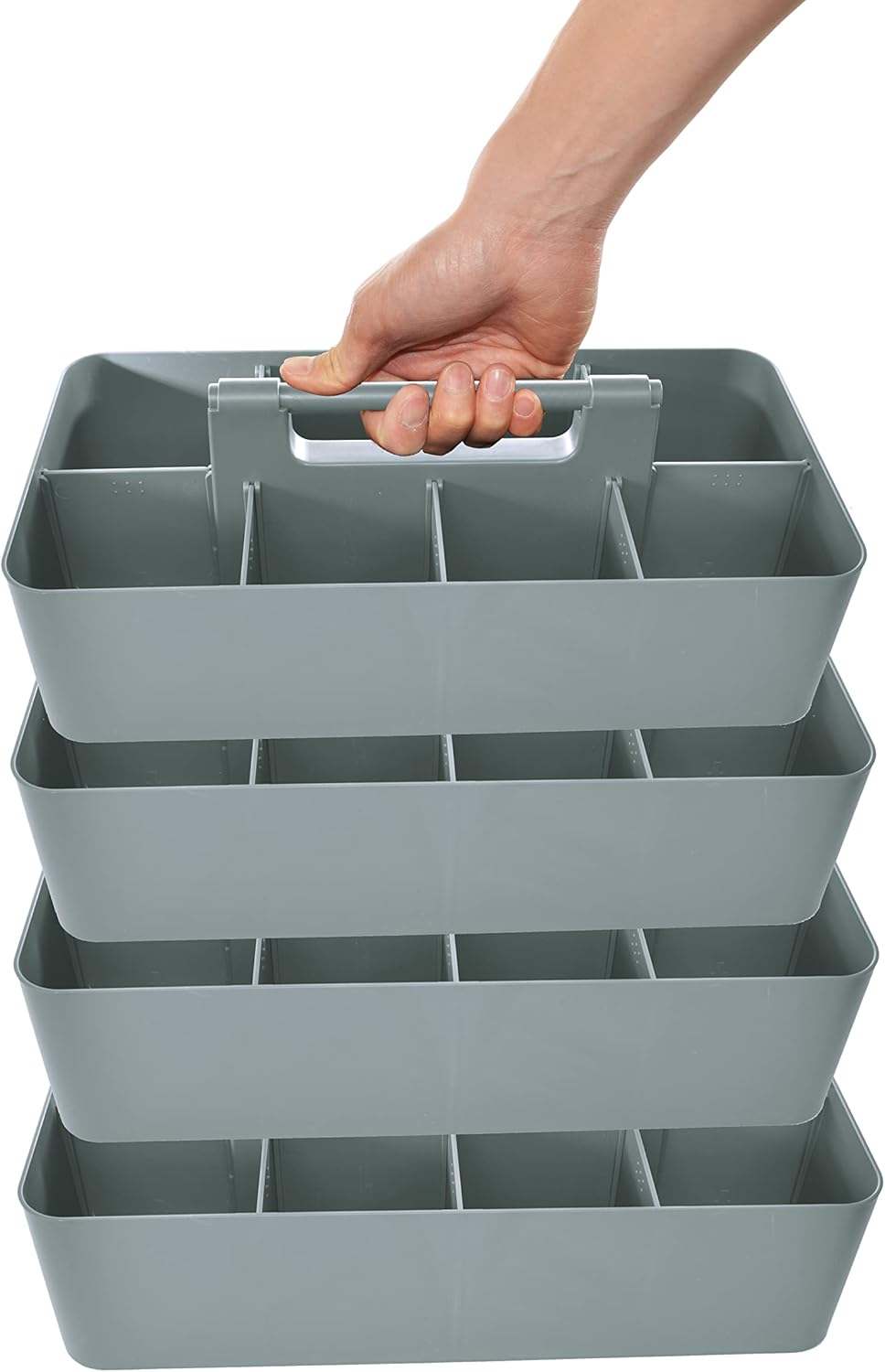 Large Portable Caddy with 8 Compartments for Organizing Supplies