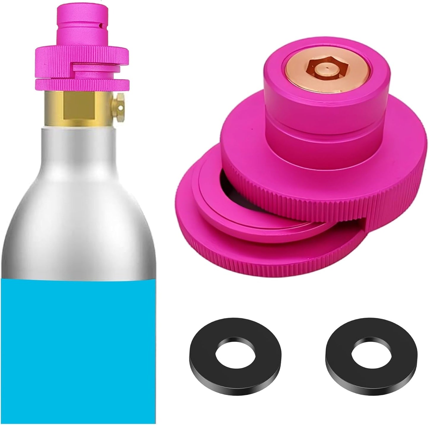 CO2 Soda Machine Quick Adapter - Connects Blue Cylinder!