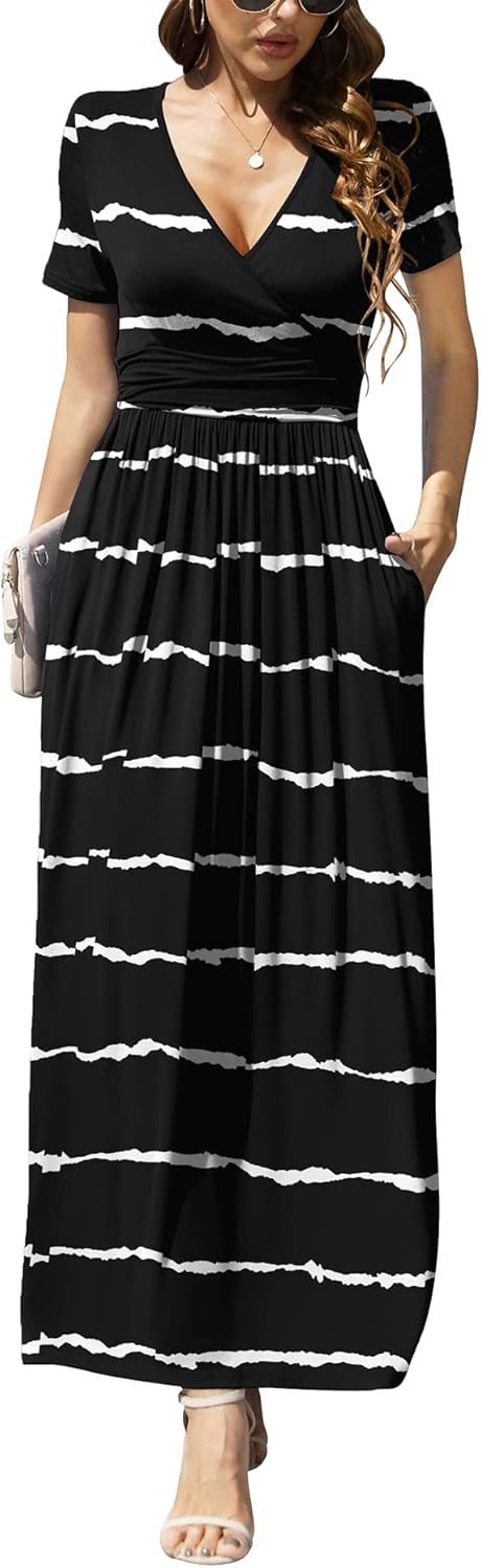 LILBETTER Women's Summer Maxi Dress with Pockets and Style