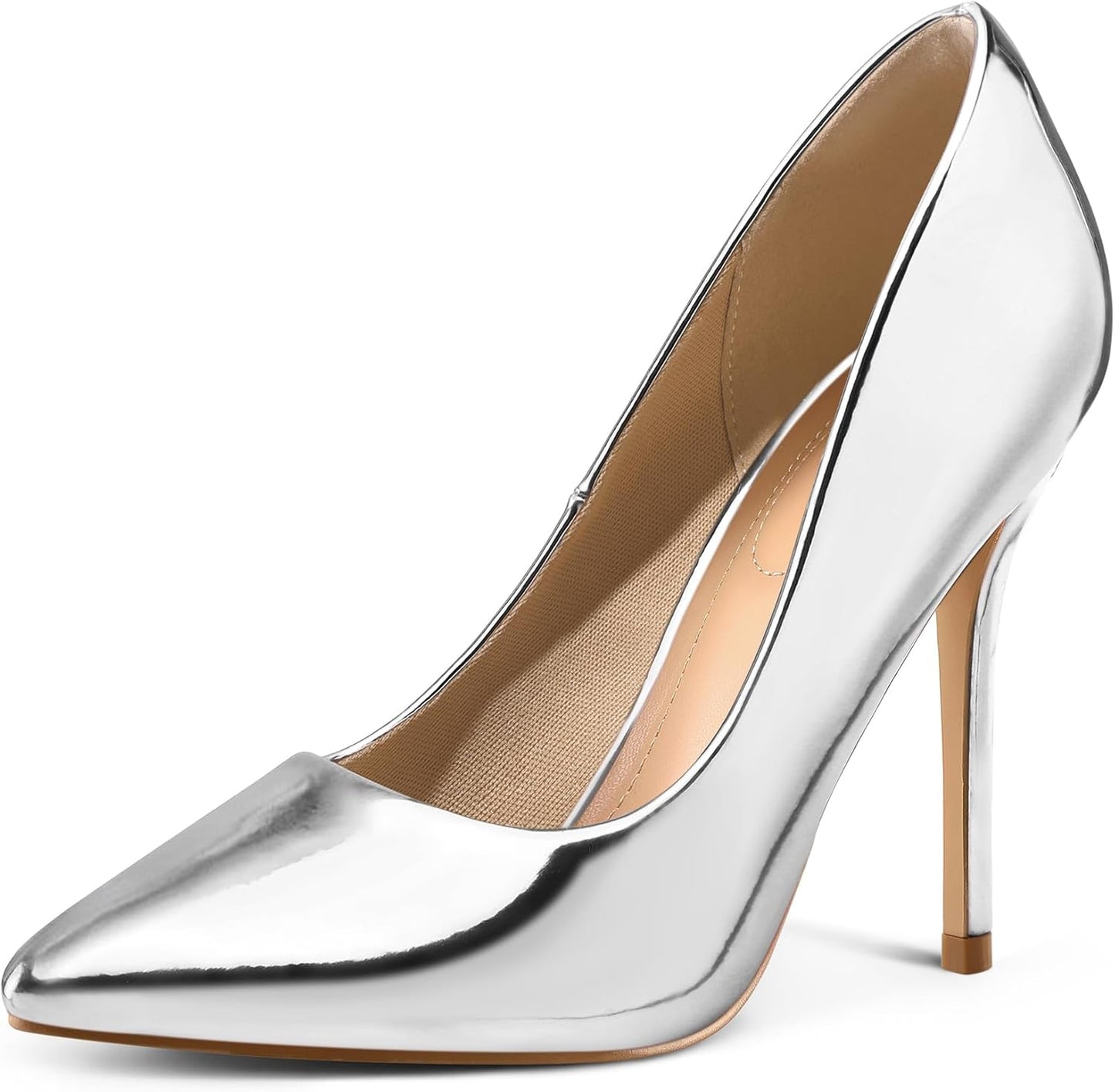 mysoft Women's High Heels Pumps Closed Pointed Toe Stiletto Shoes