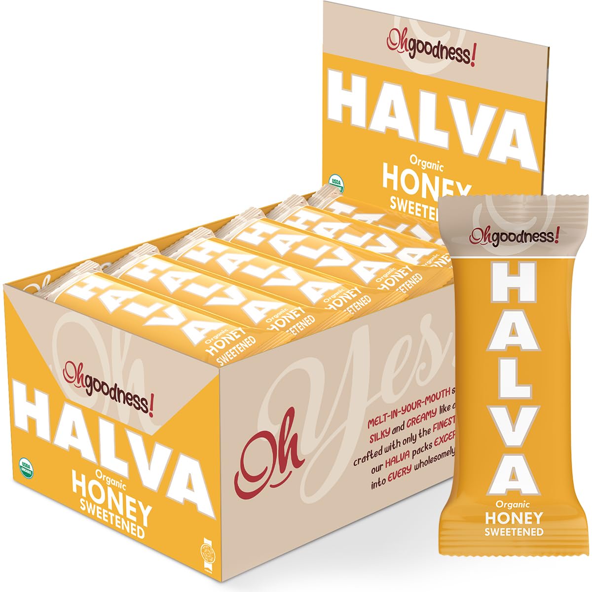 Oh Goodness Organic Halva Bars - Paleo Friendly Treats 16 Pack