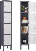 Metal Locker 4 Tiers Employee Locker Cabinet - Secure 4 Compartment