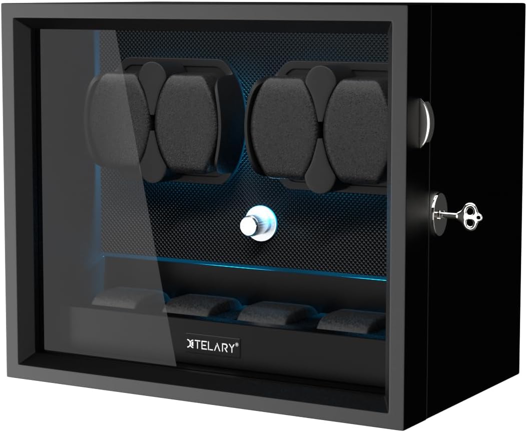 XTELARY Lockable Automatic Watch Winder - Secure Storage, Silent Motor ~ 35 characters
