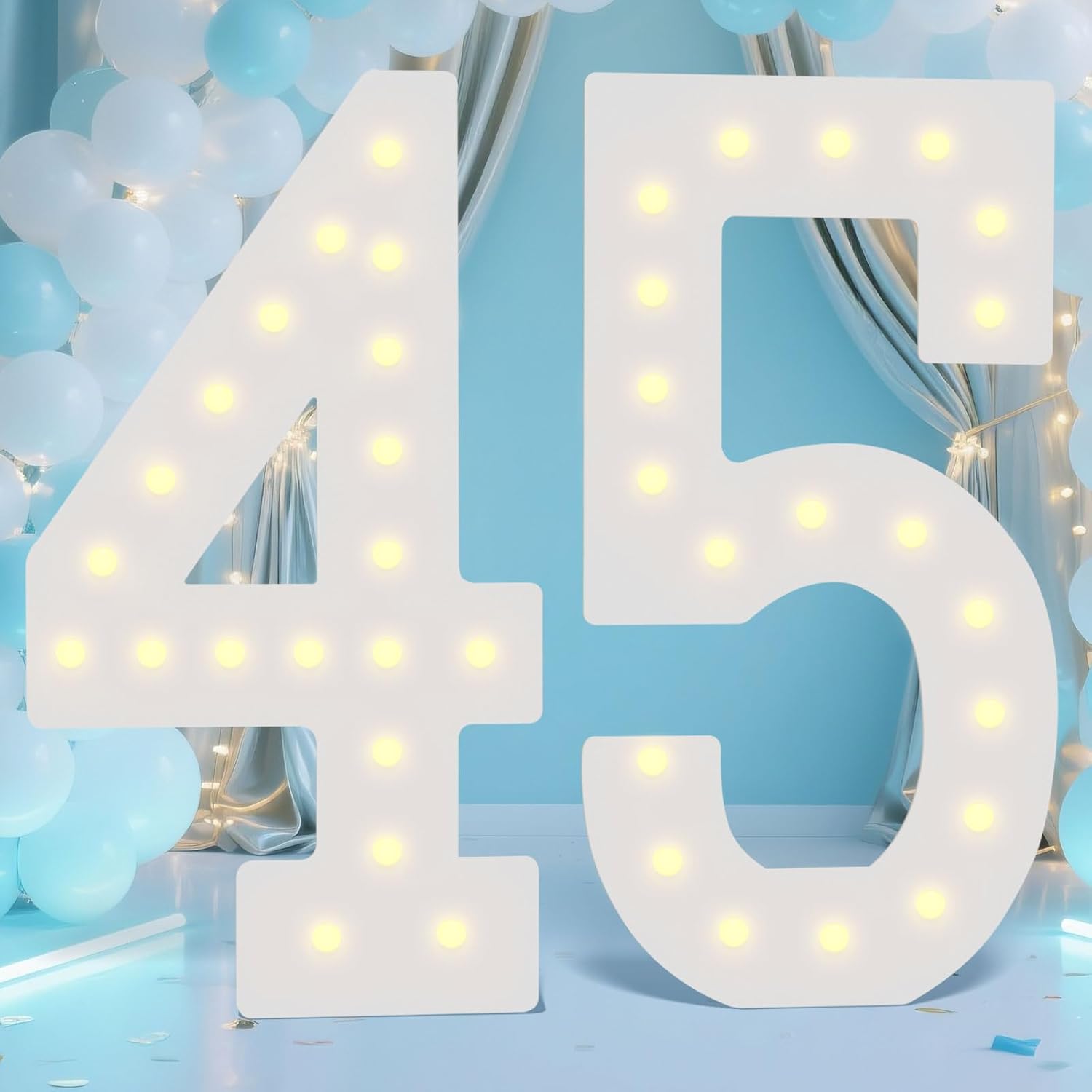 Light Up Numbers for 45th Birthday Party Decorations and More