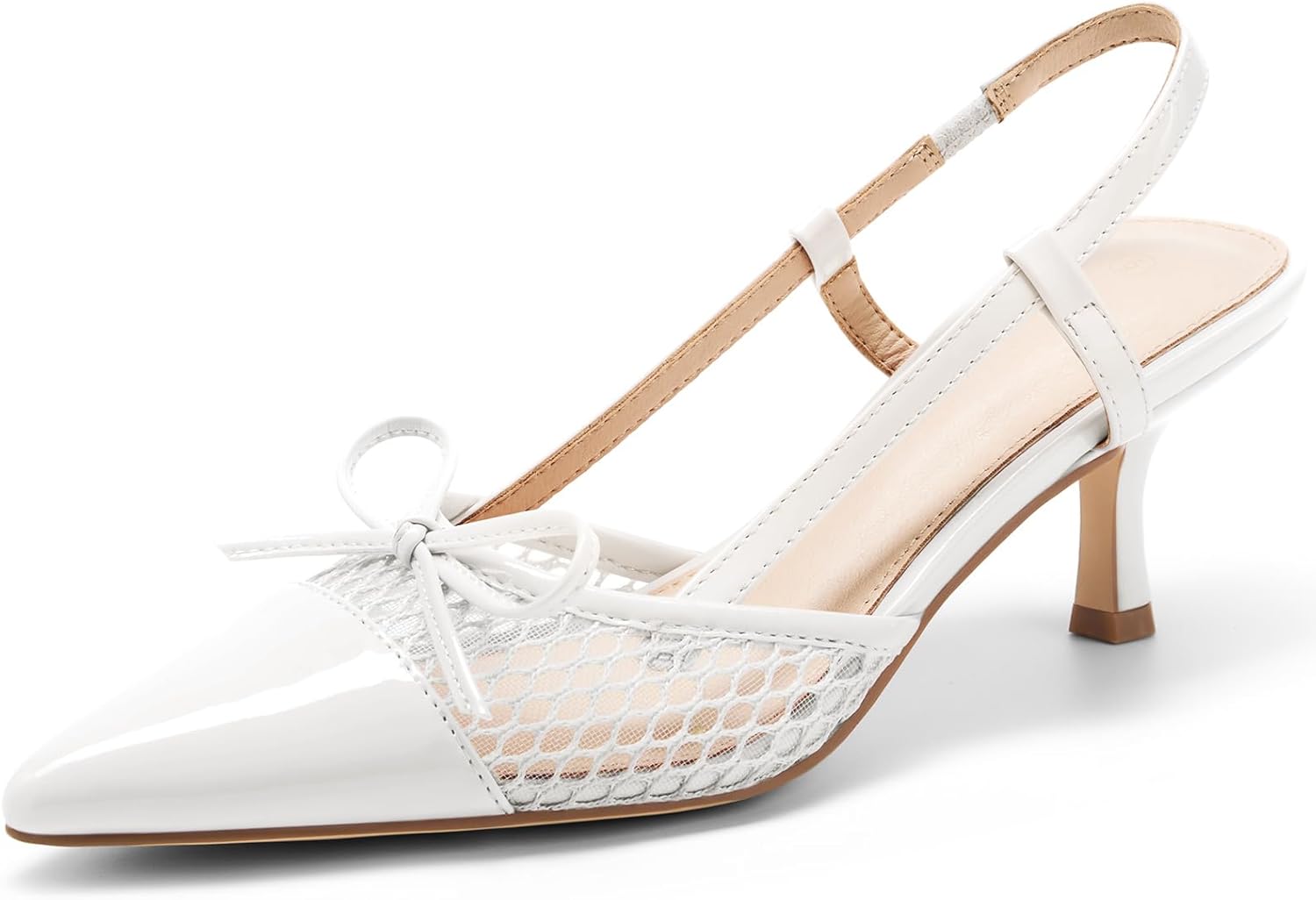 Coutgo Womens Bow Tie Slingback Pumps for Elegant Style