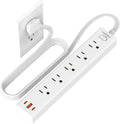 Flat Plug Power Strip 6 ft Ultra Thin Extension Cord - Space-Saving
