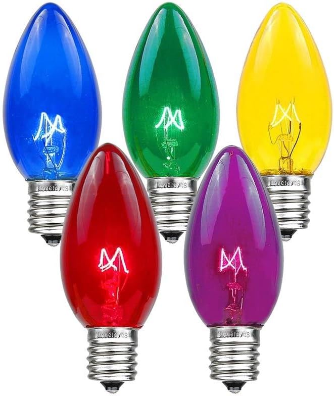 C7 Outdoor Christmas Replacement Bulbs - 500 Multi Bulbs