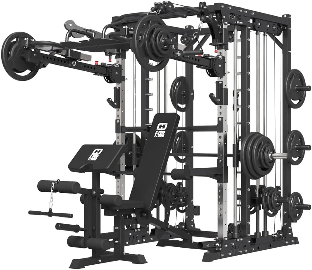 4000LBS Power Cage Squat Rack with Cable Crossover Machine
