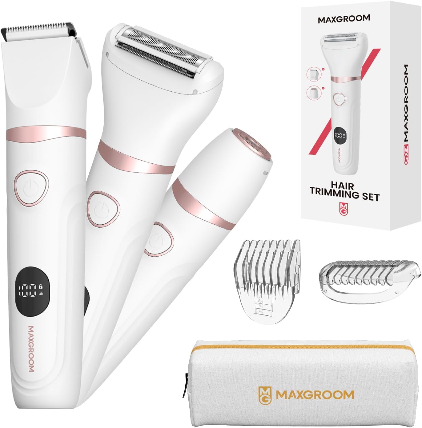 Bikini Trimmer for Women - 3-in-1 Waterproof Electric Shaver