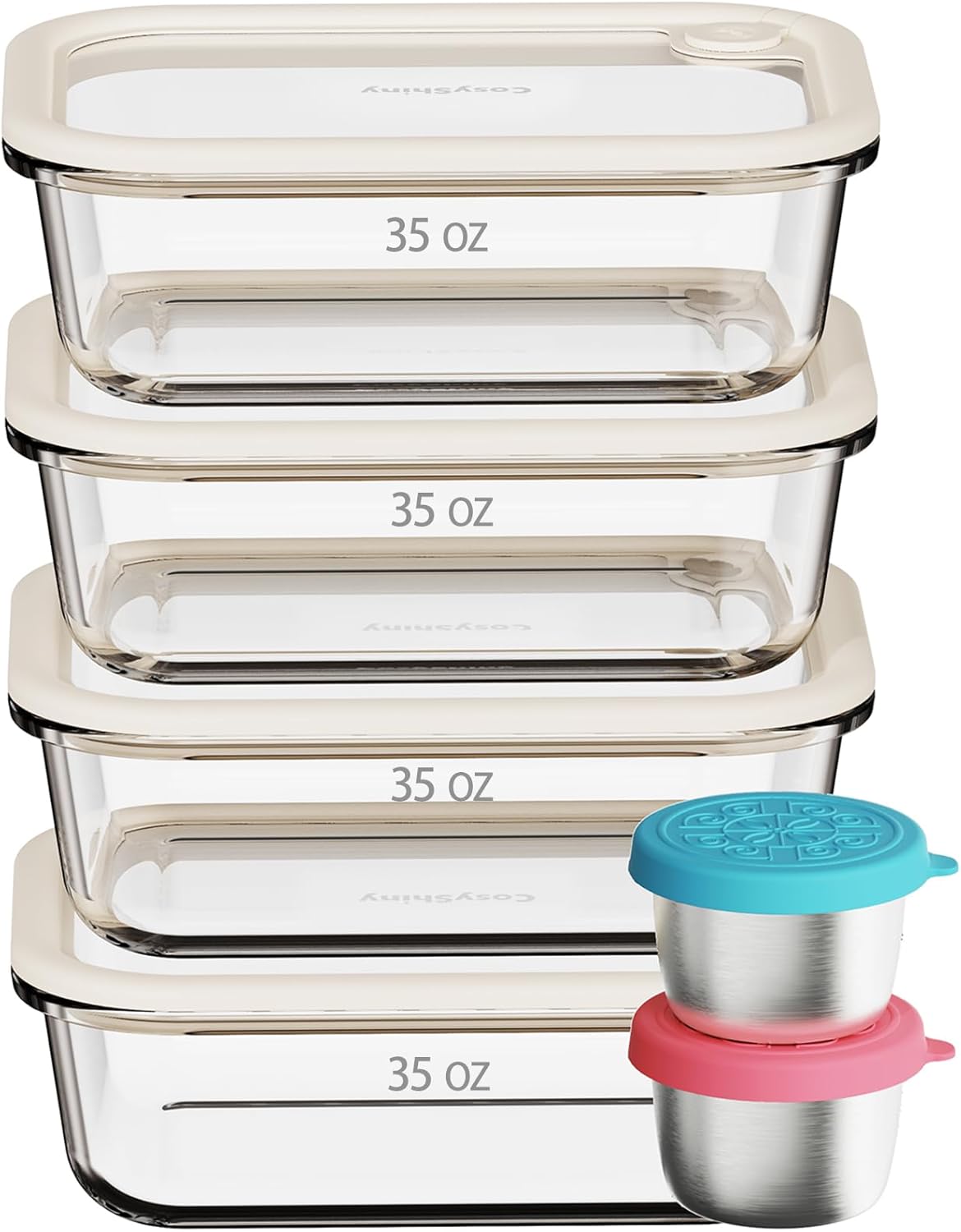 Glass Food Storage Containers with Silicone Lids for Freshness