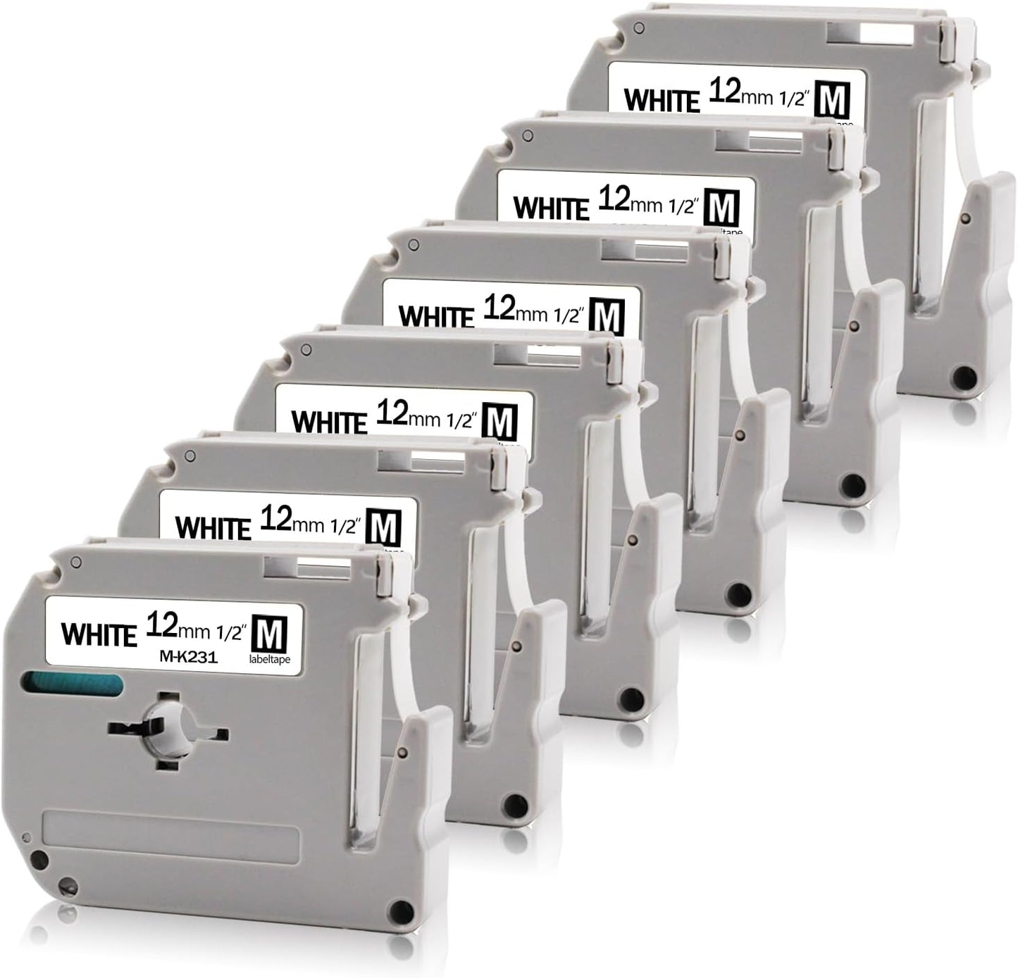 Absonic 6-Pack White Tape for Brother Label Maker