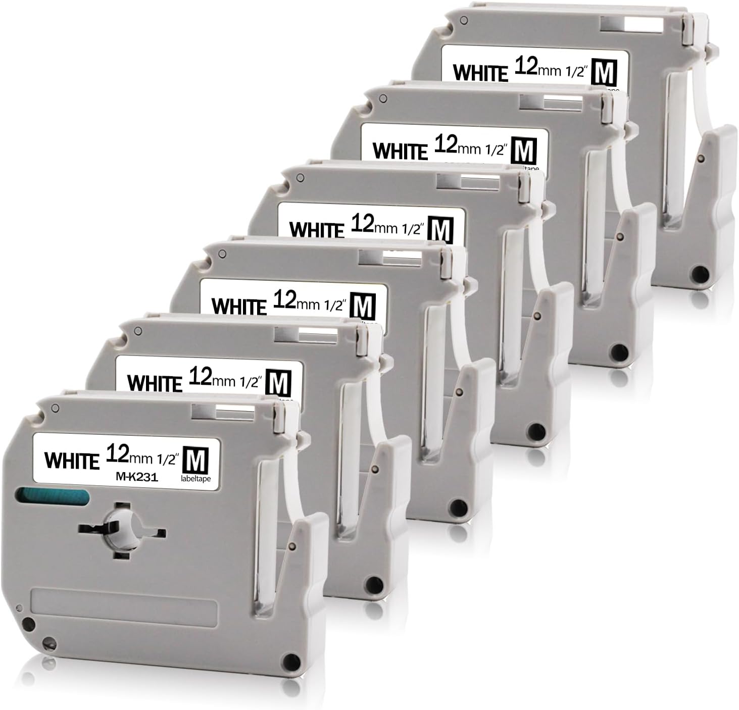 Absonic 6-Pack White Tape for Brother Label Maker