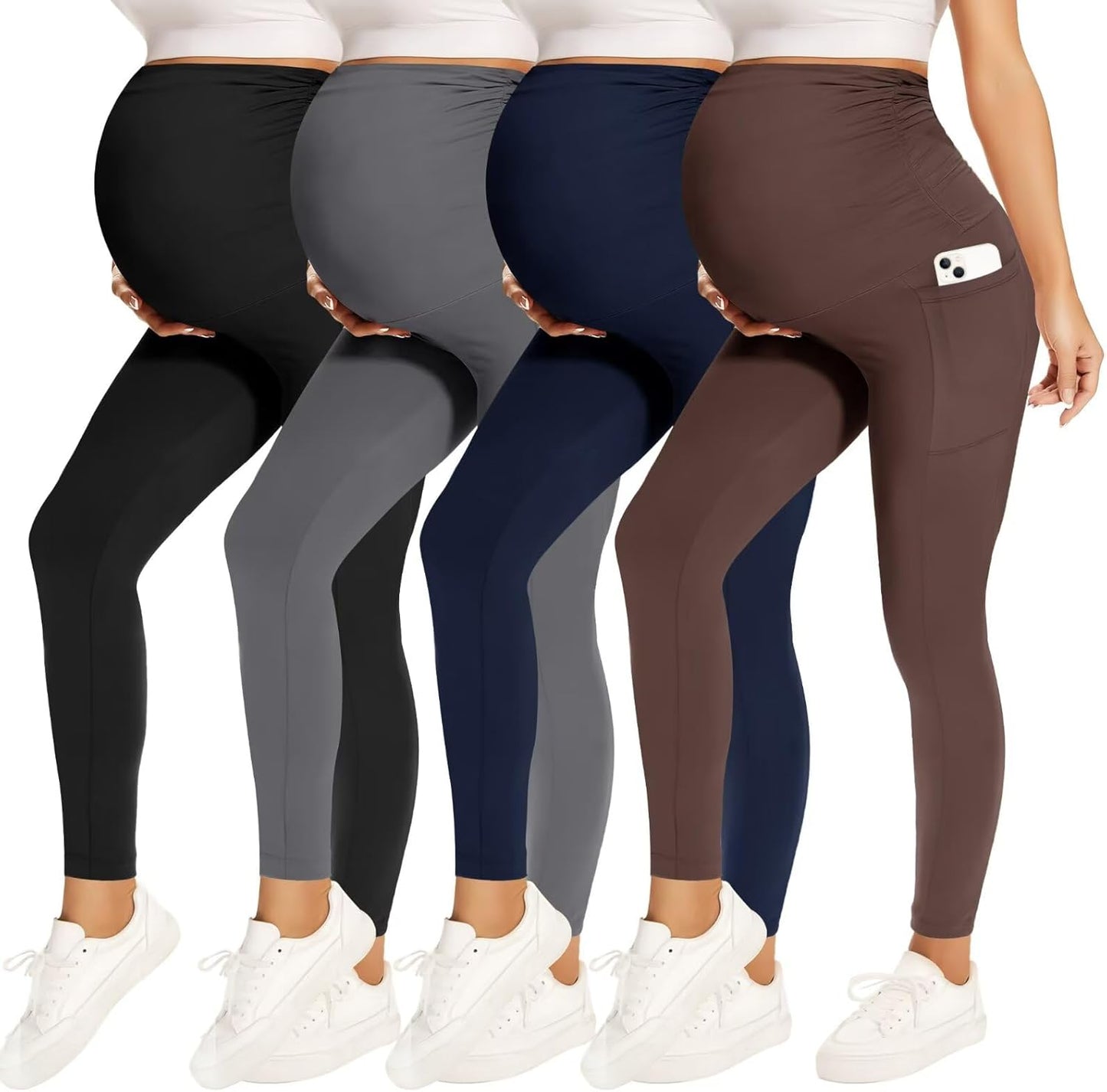 Fotociti Maternity Leggings With Pockets for Active Moms