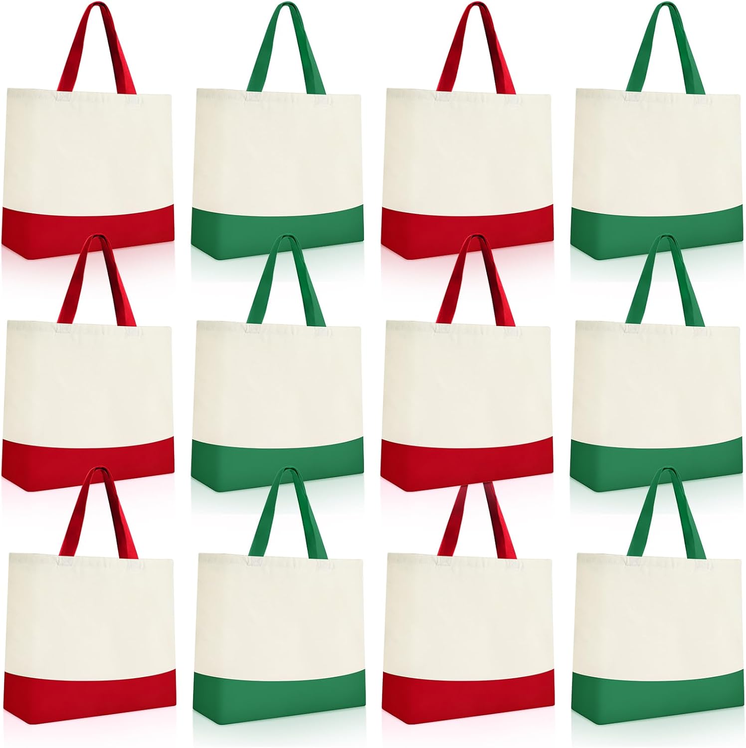 Epakh 12 Pack Canvas Tote Bags for Grocery Shopping and Travel