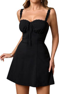 KUTUMAI Lace Square Neck Mini Dress Flowy A Line Short - Flattering is