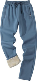 Gihuo Men's Sherpa Lined Athletic Sweatpants - Winter Warm Track Pants
