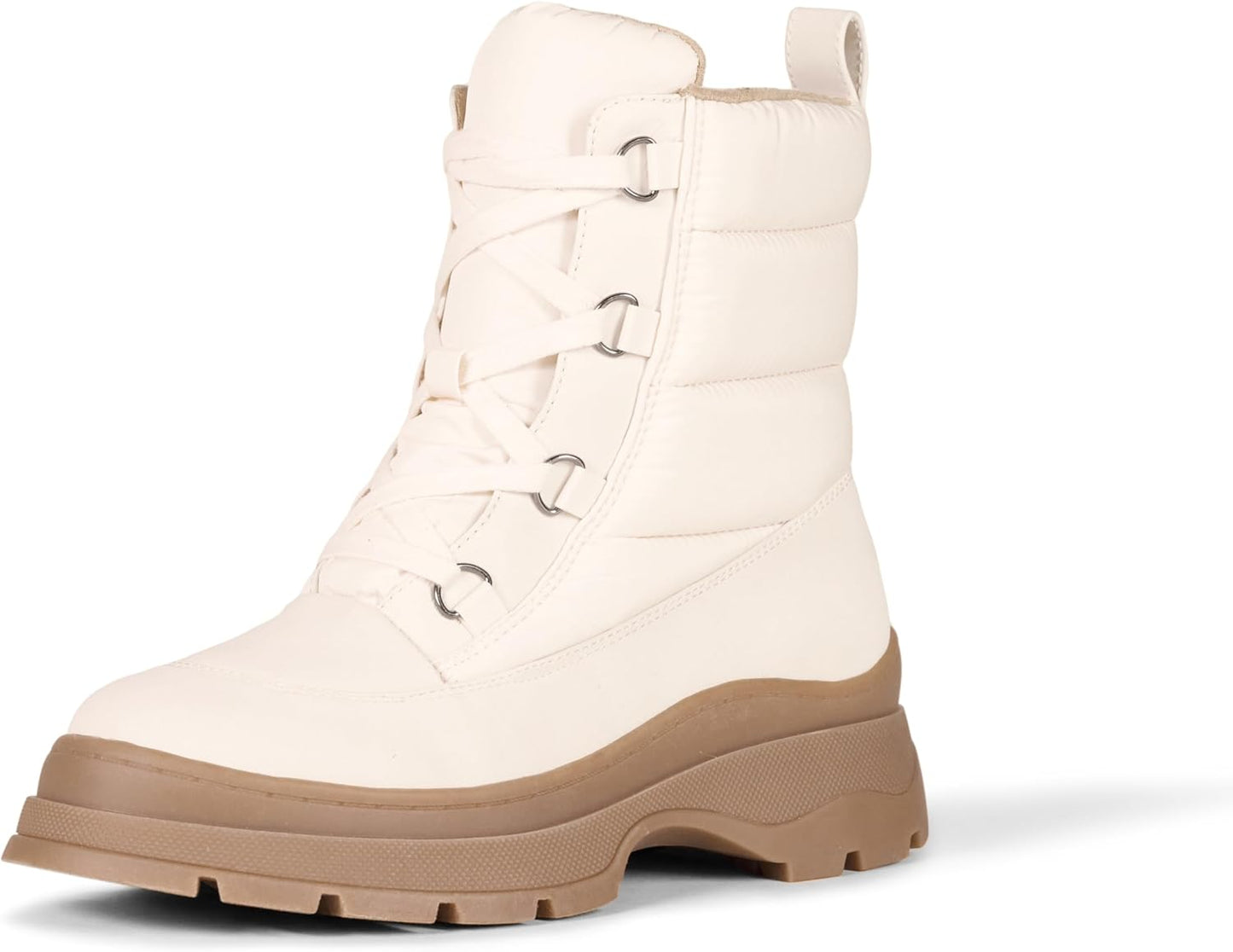 Lace Up Puffer Boots for Women with Memory Foam Comfort