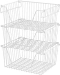 Slideep 14ft Large Stacking Bin Baskets Set of 3 - Space-Saving