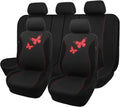 Flying Banner Butterfly Car Seat Covers Full Set - Colorized Red Black