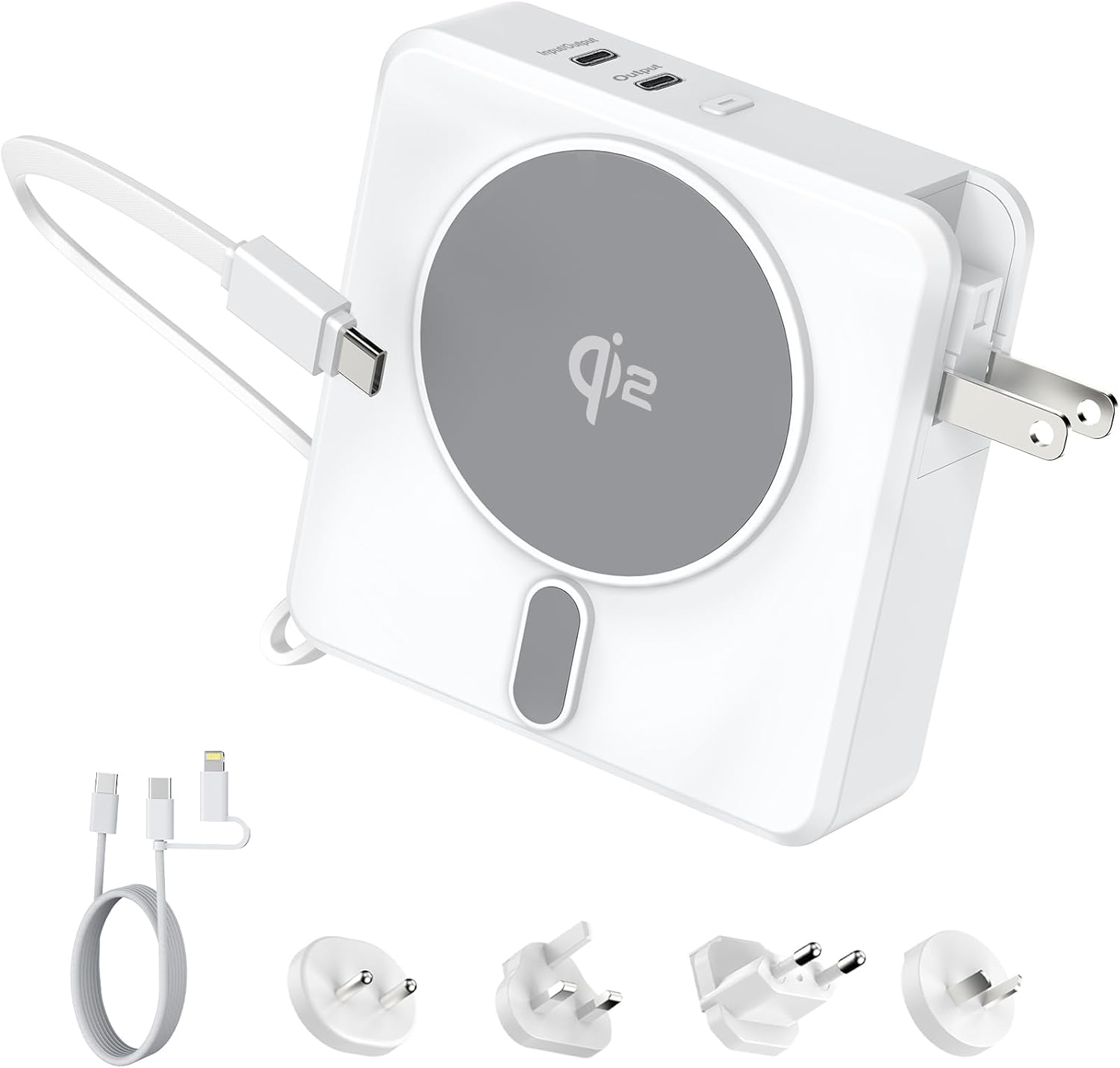 Portable Charger with Built in Cables 10,000mAh for Travel