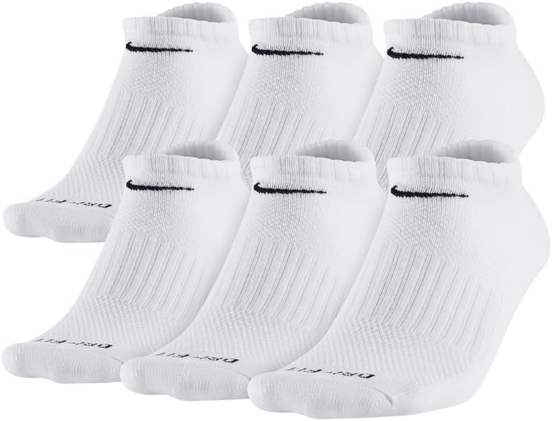 Nike Dry Fit Low Cut Unisex Athletic Socks - 6 Pairs for Comfort