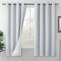 Greyish White Blackout Curtains 63 in 2-Panel Set - Thermal Insulated